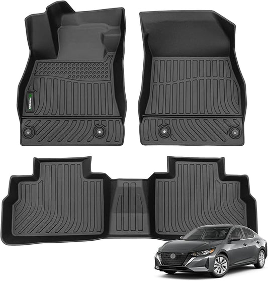 ANBINGO-All Weather Floor Mats Custom for 2020-2025 Nissan Sentra S/SV/SR Sedan Waterproof Guard Automotive Sentra Floor Mats Sentra Accessories Full Set Black