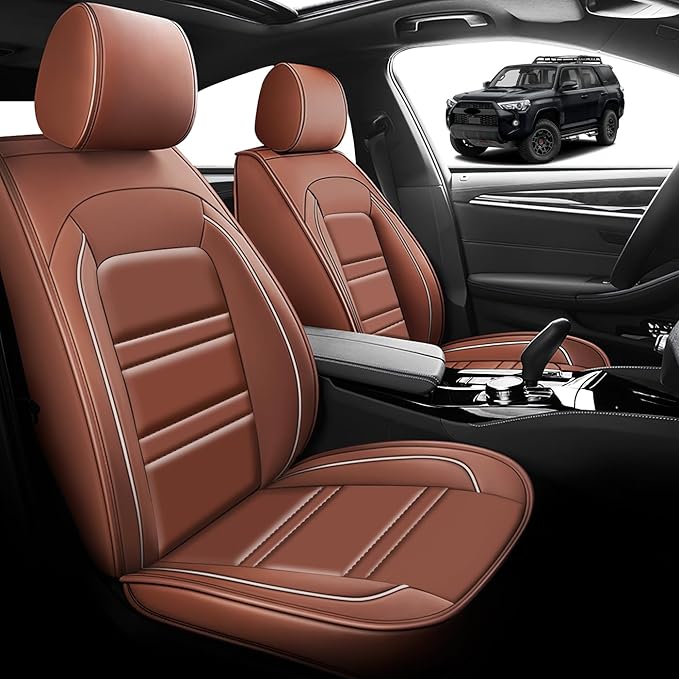 Seat Cover for Toyota 4runner 1991-2025 | Car Seat Covers Front Seats, Waterproof Seat Protectors, Automotive Front Seat Covers (Front Seat, Coffee)