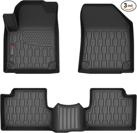 Floor Mats Compatible with 2016-2023 Jeep Cherokee (Not for Grand Cherokee), All Weather TPE Floor Liners, Custom Fit Car mats, 1st & 2nd Row, Black