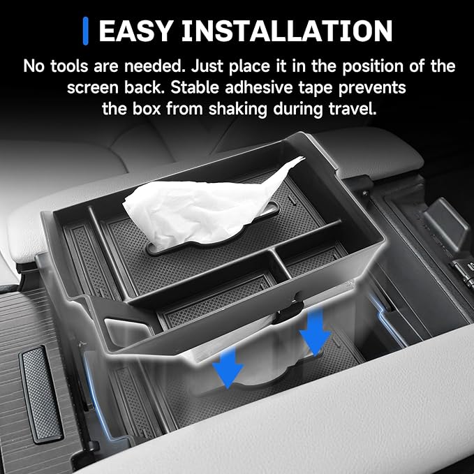 SXCY for 2025 Toyota Sienna Center Console Organizer for Toyota Sienna 2021-2025 Center Console Tray 2024 2025 Sienna Accessories Tissue Tray Paper Towel Organizer Enhanced Tissue Storage