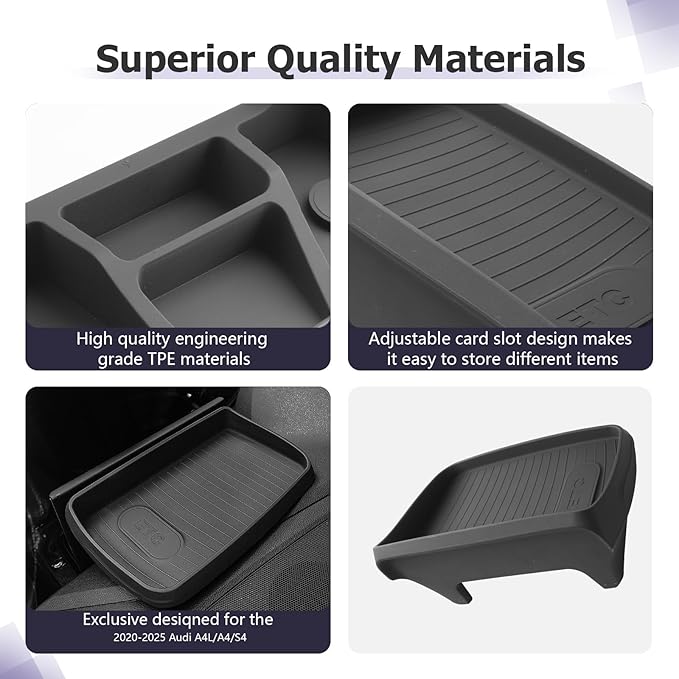 LUWU Dashboard Storage Tray Compatible with 2020-2025 Audi A4L/A4/S4 & 2021-2025 Audi A5/S5/Q5/Q5L & 2021-2025 VW ID.4 Behind Screen Organizer Center Console Display Box Dash Tray