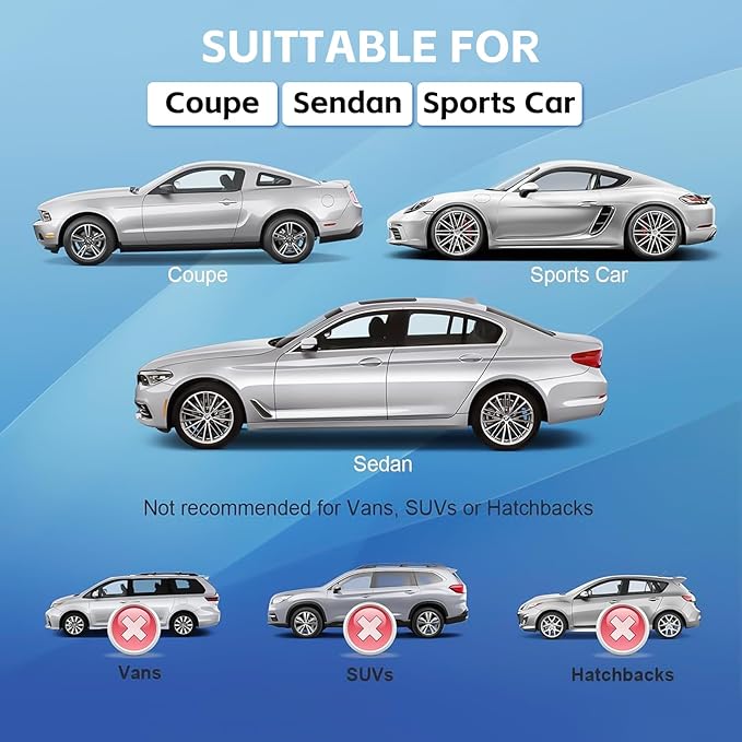 Car Cover Waterproof All Weather for Automobiles, Universal Fit Sedan Coupe Chevrolet Corvette/Camaro, Ford Mustang/Fusion, Honda Accord/Civic, KIA Optima, Hyundai Sonata, Nissan Maxima etc.