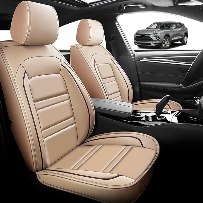 Seat Cover for Chevy Blazer 2019-2025 | Car Seat Covers Front Seats, Waterproof Seat Protectors, Automotive Front Seat Covers (Front Seat, Beige)
