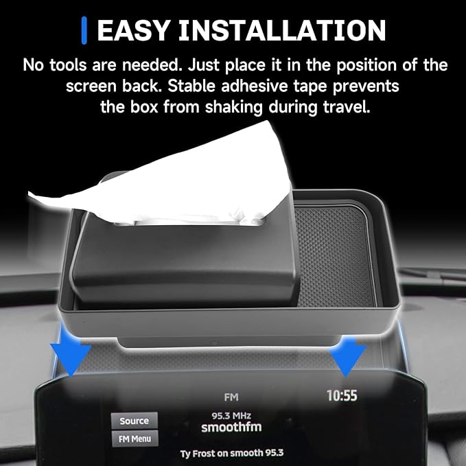 SXCY for 2022-2025 Mitsubishi Outlander Screen Back Organizer [Not for Outlander Sport] 2024 2025 Outlander Dashboard Tray 2024 2025 Outlander Accessories 2025 Outlander Behind Screen Tissue Tray