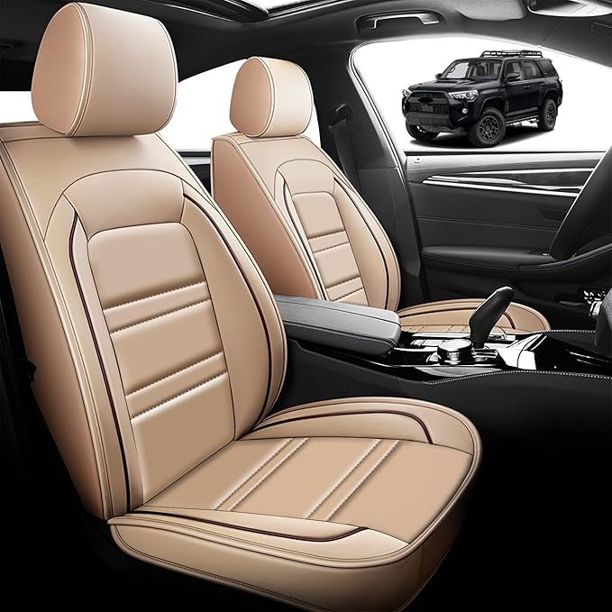 Seat Cover for Toyota 4runner 1991-2025 | Car Seat Covers Front Seats, Waterproof Seat Protectors, Automotive Front Seat Covers (Front Seat, Beige)