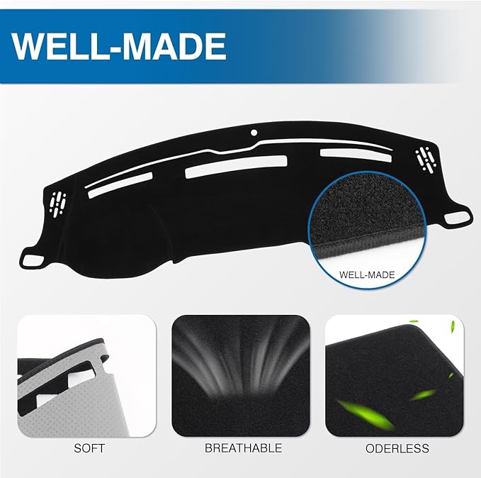 KUST Car Dash Cover for 2010-2018 Dodge Ram 1500 2500 3500 Non-Slip Dashboard Cover Polyester Dashboard Mat Pad Interior Accessories for Ram Pickup Custom Fit Dash Mat No Glare Black