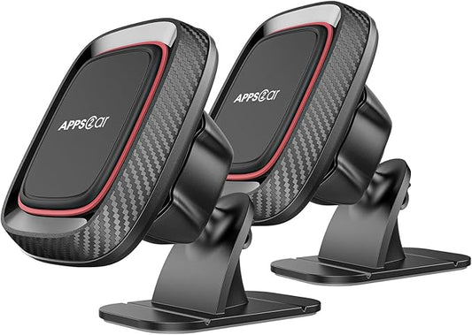 [2 Pack] Magnetic Phone Holder for Car, APPS2Car [Super Strong Magnet] Phone Mount for Car, Dashboard Magnetic Car Phone Holder Mount with Strong VHB Adhesive Mounting, Compatible with iPhone, Samsung