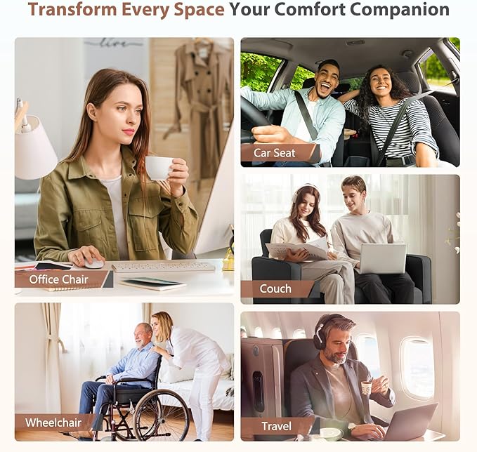 FLORICH Lumbar Support with Headrest Pillow Double-Sided Suede & Leather Car Neck Pillow and Back Cushion Kit Ergonomic Back Rest Pillow Neck Back Pain Relief for Car, Office Chair, Black