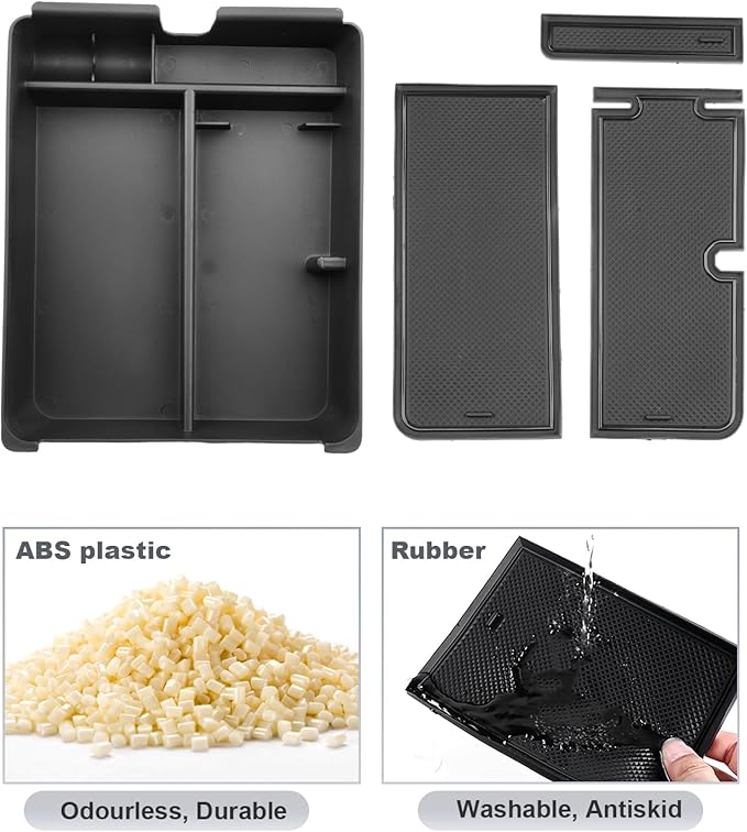 SKTU for 2023 2024 2025 Honda Pilot Center Console Organizer 2023-2025 Pilot/ 2024-2026 Passport Armrest Tray 2025 2026 Passport Console Tray 2024 2025 Pilot Accessories with Sunglasses Holder (Black)