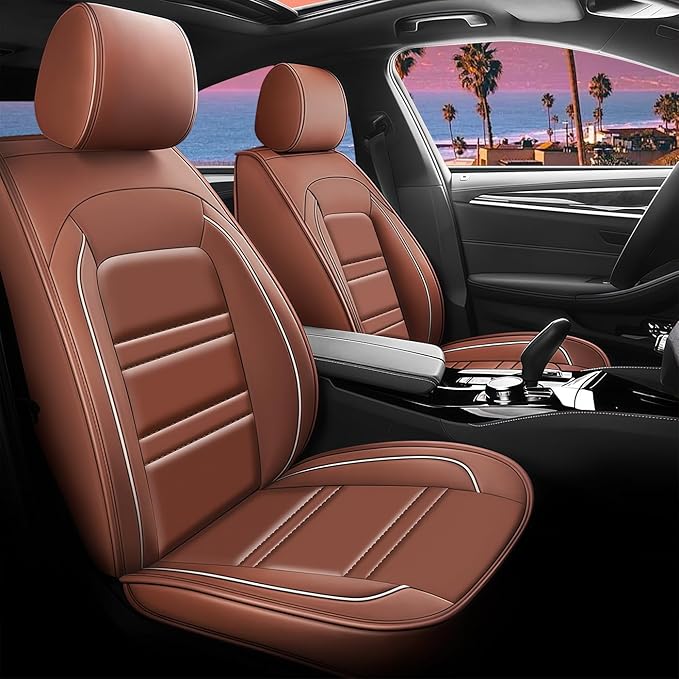 Seat Cover for Volvo Car s60 2001-2025 | Car Seat Covers Front Seats, Waterproof Seat Protectors, Automotive Front Seat Covers (Front Seat, Coffee)