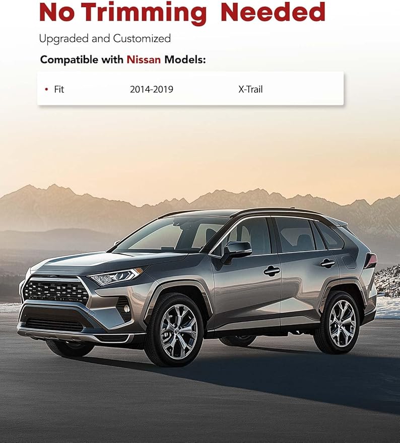 YHTAUTO Floor Mats Fit 2014-2019 Nissan X-Trail, TPE All Weather Car Mats Waterproof Anti-Slip Odorless Floor Liner, Interior Car Accessories Front & 2nd Row Liner