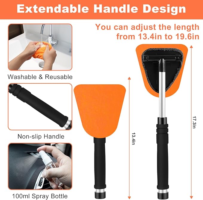 Viewsun Windshield Cleaner Tool, 15Pcs Car Interior Cleaning Kit, Detailing Kit Cleaner, Detailing Brush, Cleaning Gel, Inside Cleaning Supplies Accessories for Trucks, SUVs, RVs Window