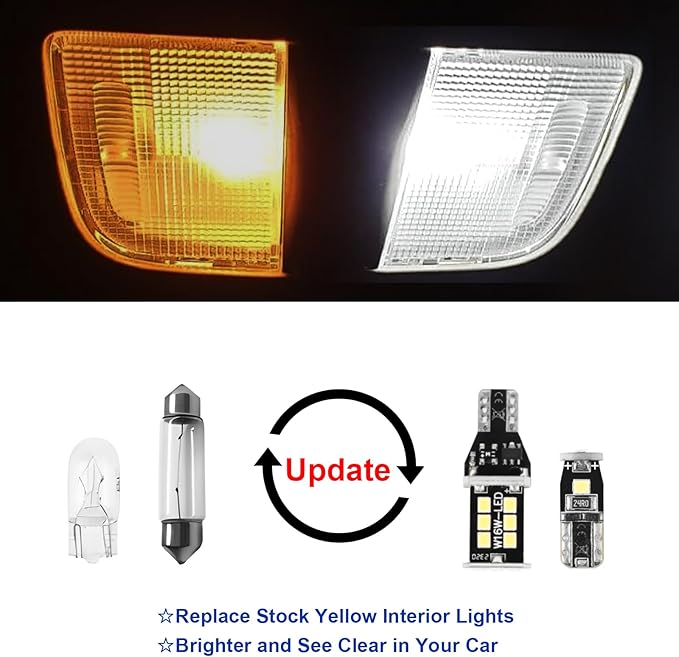 EASY EAGLE LED 14Pcs F250 F350 Car Interior Lights: Super Bright Bulbs for 1999-2016 F-250 F-350 Super Duty 6000K White LED Lighting Package Kit Includes Light Accessories Install Tool