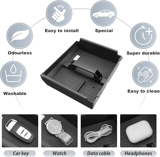 SKTU 2025 2026 4Runner Center Console Organizer for 2025 2026 Toyota 4Runner Console Tray Toyota 4Runner 2025 2026 Accessories Middle Console Organizer with Sunglasses Holder