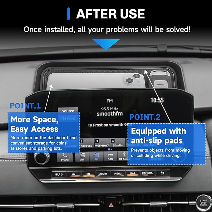 SXCY for 2022-2024 2025 Mitsubishi Outlander Screen Back Organizer [Not for Outlander Sport] 2023 2024 2025 Outlander Dashboard Tray 2023 2024 2025 Outlander Accessories Screen Back Tray