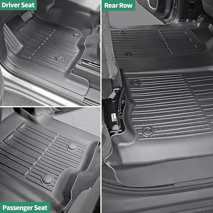 Floor Mats & Seat Covers Fit for 2020-2026 Chevy Silverado/GMC Sierra 1500/2500HD/3500HD Crew Cab - 1st & 2nd Row Custom Fit Truck Protection Acessories (Without Rear Underseat Storage Box)