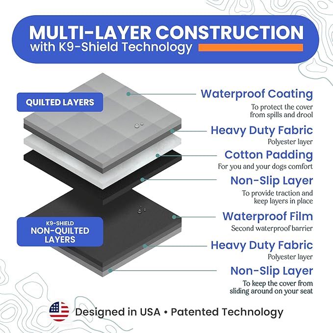 4Knines Dog Floor Hammock for Truck & Crew Cab with Fold Up Seats – Back Seat Pet Cover for Dogs – Compatible with Ford F-150, GMC, Chevrolet, Toyota Full Size Trucks (Passenger Side Split, Black)