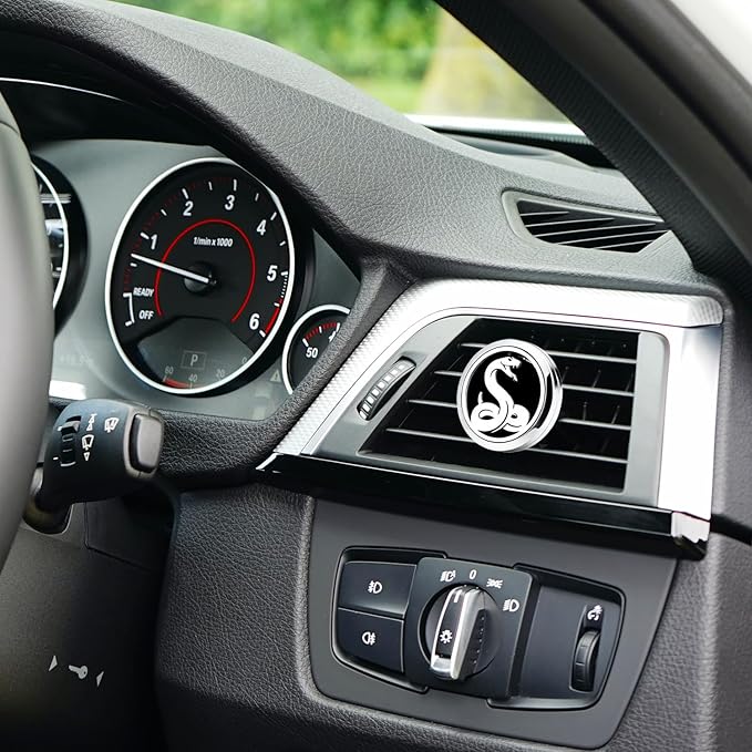 30mm Car Essential Oil Diffuser Vent Clips Air Freshener Vent Clip Aromatherapy Car Accessories 10 Felt Pads for Gift Women (Snake)