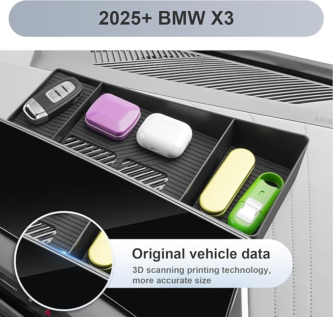 SKTU for 2025 2026 BMW X3 Dashboard Organizer for 2025 2026 BMW X3 (30 xDrive/M50 xDrive) Behind Screen Organizer 2025 2026 X3 Dashboard Tray 2025 2026 X3 Console Tray BMW X3 2025 2026 Accessories