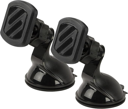 Scosche MAGWSM-2PXCES0 MagicMount Magnetic Suction Cup Phone Mount for Car Windshield/Dashboard, 360° Adjustable Magnet Head, Universal Phone Holder Compatible With iPhone, Samsung & More (Pack of 2)