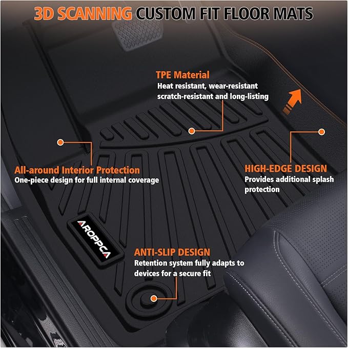 All Weather Car Floor Mats for 2025 2026 Nissan Murano, TPE Rubber Floor Liners Anti-Slip Full Set Automotive Mats for 2025 2026 Nissan Murano Accessories
