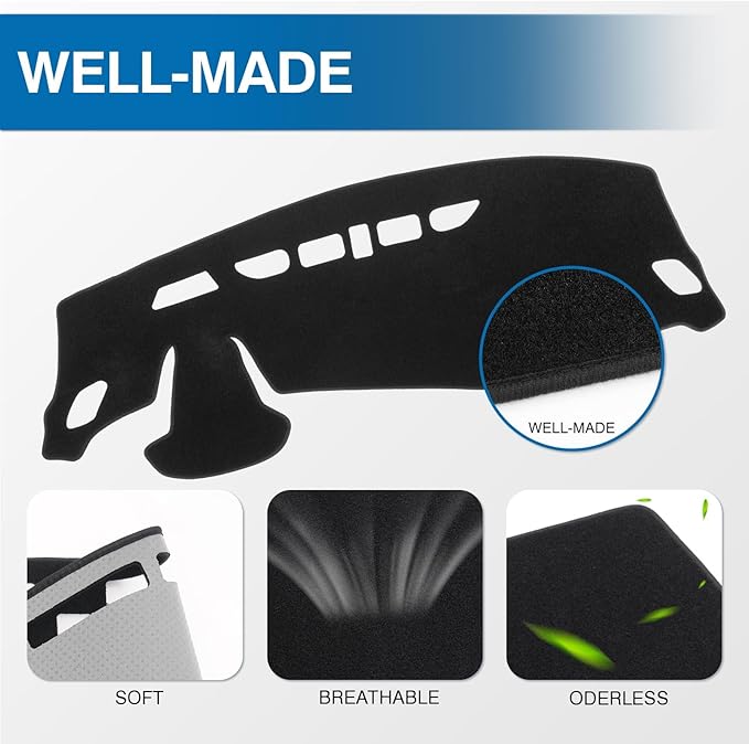 KUST Car Dash Cover for Chevrolet/Chevy Trax 2024 2025 2026 Polyester Dashboard Cover Non-Slip Interior Accessories for Chevrolet/Chevy Trax Custom Fit Dash Mat Sunshade Windshield No Glare Black