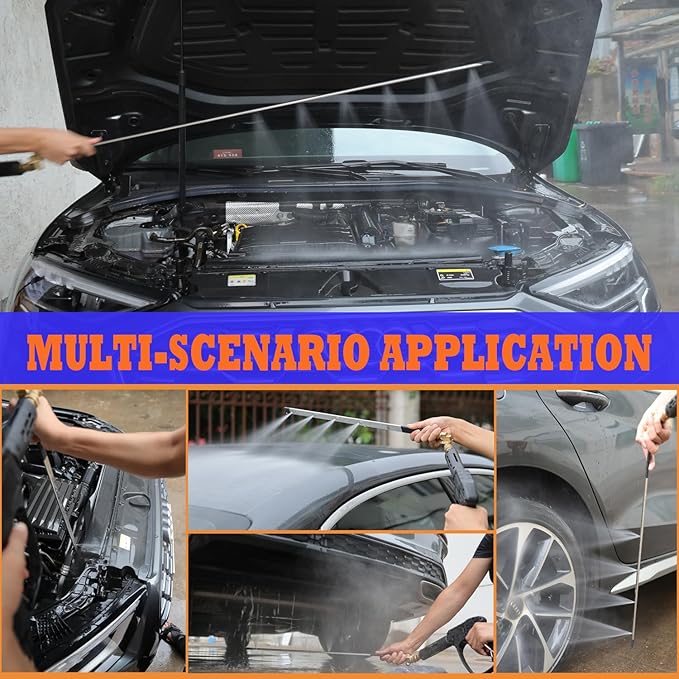 40 Inch Pressure Washer Wand for Car Radiator Cleaning Tools, Car Water Tank Cleaning Wand for Pressure Washer & Pressure Air Pump Flush Radiator Cleaning Wand Power Washer Wand with 6 Nozzle Tips