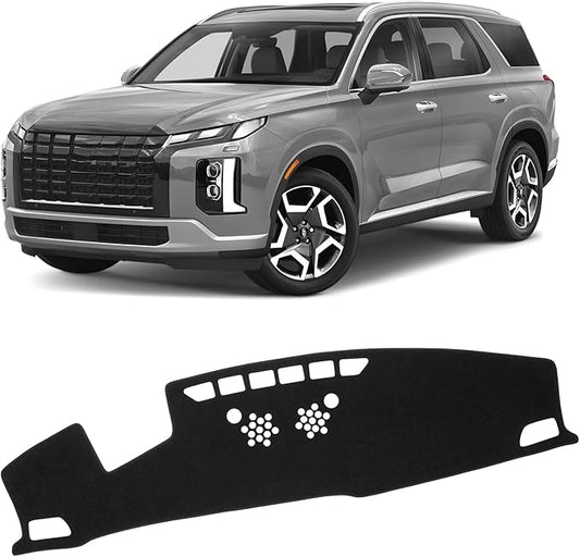 KUST Car Dash Cover for Hyundai Palisade 2020-2024 2025 (SE SEL) (with HUD) Non-Slip Dashboard Cover Polyester Center Console Dash Cover Interior Accessories for Palisade Custom Fit Dash Mat Black