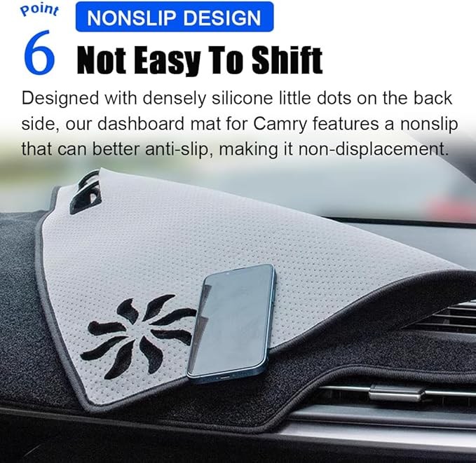 XITER Polyester Dashboard Cover Mat Carpet Dash Nonslip Sun Shade Mat Compatible For Toyota Highlander 2020 2021 2022 2023 2024 2025(Without HUD)