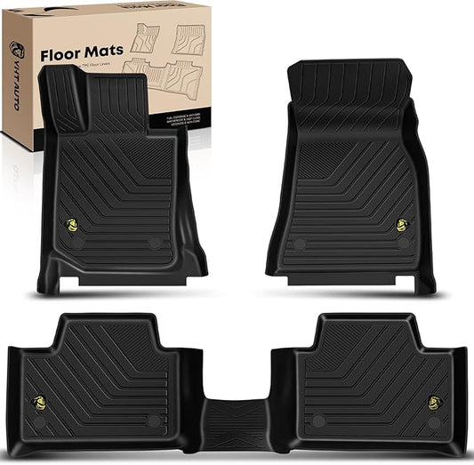 YHTAUTO Floor Mats Fit 2019-2024 BMW 3 Series, TPE All Weather Car Mats Waterproof Anti-Slip Odorless Floor Liner, Interior Car Accessories Front & 2nd Row Liner