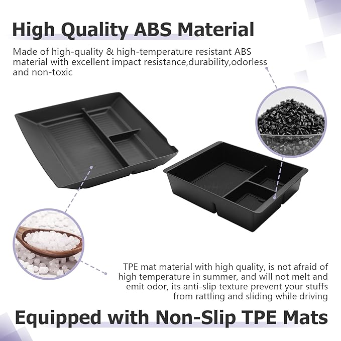 LUWU 2026 Armada Center Console Organizer Tray Compatible with 2025 2026 Nissan Armada Accessories 2025 2026 Armada SV/SL/Platinum Armrest Console Organizer Armrest Organizer Insert Tray Black 2-Pack