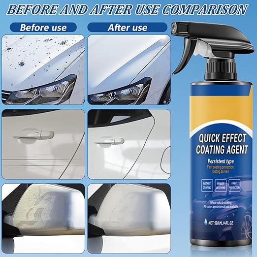2pcs Car Coating Spray, Quick Effect Coating Agent, 2025 New Quickly Coat Car Wax, Car Scratch Wax Polish Spray Waterless Wash, Easy to Use