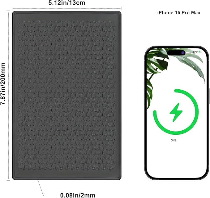 Anti Slip Sticky Pad for Car Dashboard, Non-Slip Dash Adhesive Gel Mat 7.9x5.1 Inch for Phones Radar Detector Sunglasses Keys GPS Coins Electronic Devices (1 Pack)