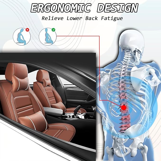 Seat Cover for Ford f150 2003-2025 | 5-Seats Seat Covers, Waterproof Seat Protectors, Automotive Seat Covers (Full Set with Pillow,Coffee)