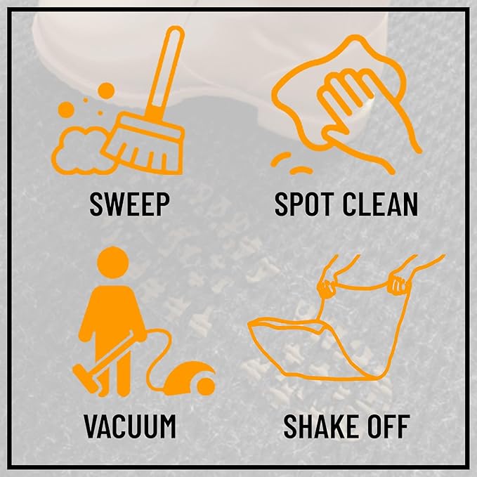 Ottomanson Commercial Scrape Rib Entry Mat – Heavy Duty Ribbed Floor Mat for High Traffic – Non Slip Rubber Back, Waterproof – Indoor Outdoor Use for Offices, Schools, Lobbies, 2'7" x 10', Black