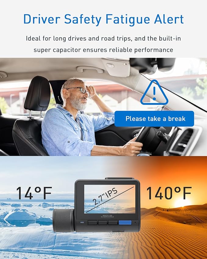 MAGELLAN DR45 2-Channel Dash Cam, Night Vision, Front & Rear True 4K + 2K Camera for Cars, STARVIS 2 IMX678 IMX675, Strong Mount, GPS, Wi-Fi, App Control, Parking Mode, 2.7" IPS, 64GB Card Included