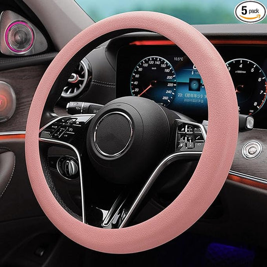 Stretchy Silicone Car Steering Wheel Cover - Universal Fit for Most Cars,Anti Slip Odorless Stretchy Steering Wheel Cover, Fit 14''/15''/16'' Steering Wheel Grip