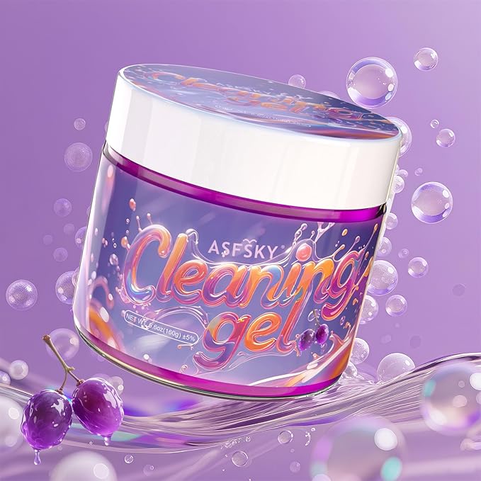 ASFSKY Car Cleaning Gel (Purple,Grape) Dust Cleaning Putty Universal Car Interior Cleaner Keyboard Dust Remover Car Slime Gifts for Men Women girl（1 pack）