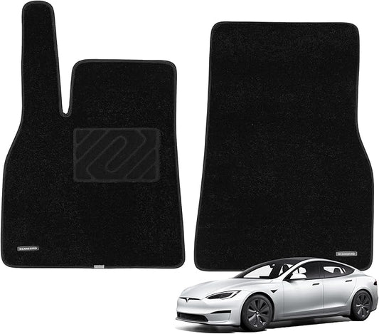 WENNEBIRD Superior Carpet Front Row Floor Mats for 2021-2025 Tesla Model S, 0.6-Inch Ultra-Thick, Noise-Reducing, All-Weather Waterproof Anti-Slip – 2-Pc Set