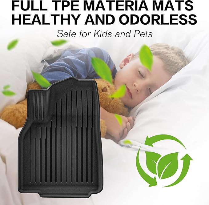 Weize New 2025 2026 Tesla Model Y Juniper Floor Mats and Cargo Liners 5-Seat All Weather Non-Slip Floor Liners and Cargo Trunk Mats Accessories, Set of 6 Mats (ONLY for Tesla Model Y Juniper)