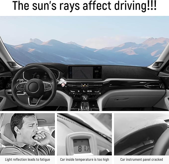 ZZEQYG Dash Cover Mat for Acura MDX 2025-2026 Accessories Dashboard Cover Flannel Dashboard Cover Mat Glare UV Rays Protector