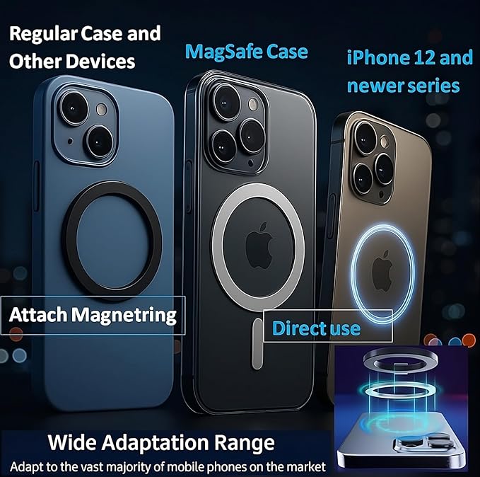 360° Adjustable Vacuum Magnetic Phone Holder, Airgrip - Magnetic Vacuum Phone Holder for Car, Vacuum Suction Magnetic Mount, Gym/Truck/Boat/Shower for iPhone & Android with Radiation Protector Sticker