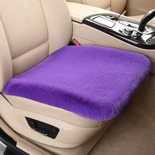Winter Soft Warm Faux Rabbit Fur car seat Cushion,Universal fit Plush Front and Back Fuzzy car seat Pads Cushion Cover Protector - 1pcs (Front seat 1pcs,Purple)