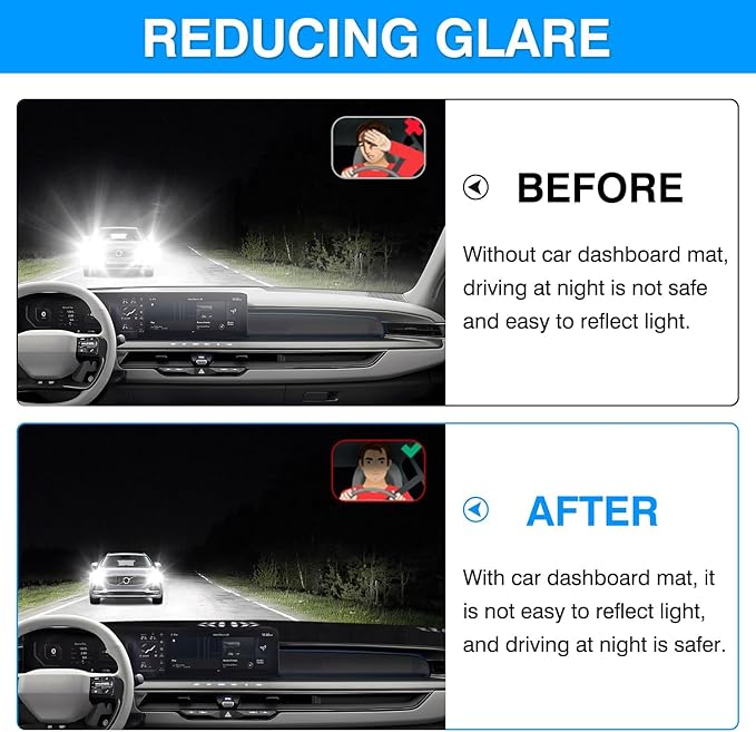 Autorder Dashboard Cover Mat Fit for 2024 2025 Kia EV9 Accessories Dash Cover Upgrade Velvet Dash Mat Sunshade Glare UV Rays Protector (with HUD)