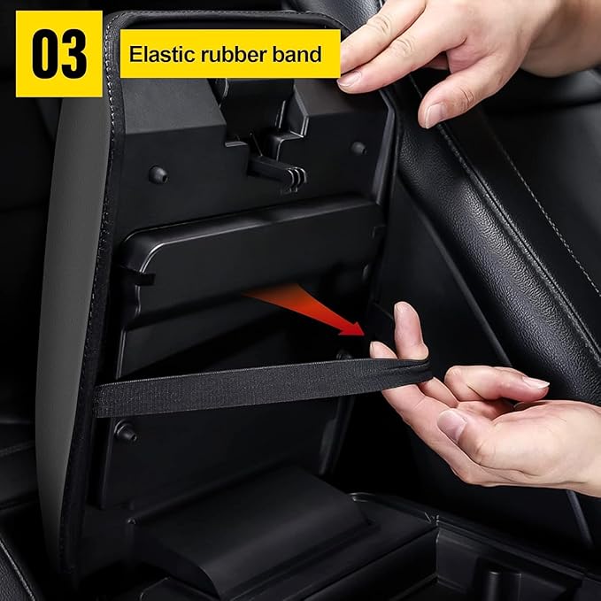 AOMSAZTO Console Covers for 2011-2019 Ford Explorer Black with Red Leather