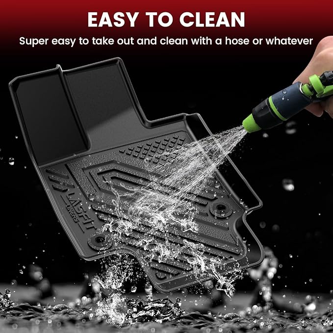 LASFIT Floor Mats for Toyota RAV4 2019-2025 (Only Fit Hybrid & Prime) | Hybrid LE/XLE/XSE/Limited & Prime All Weather TPE Custom Fit Floor Liner for RAV 4 1st and 2nd Row Car Mats Accessories, Black