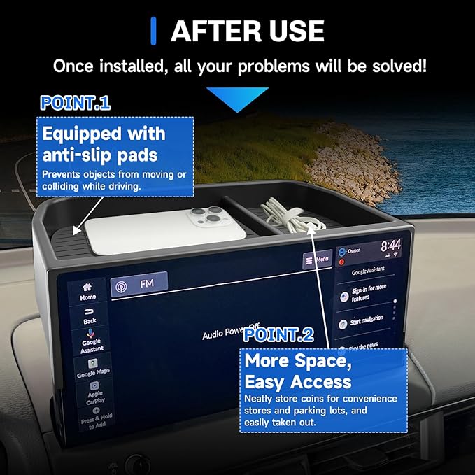 SXCY for 2026 Honda Passport Dashboard Organizer Tray for 2026 Honda Passport Accessories Screen Back Tray 2026 Passport Behind Dash Console Organizer Tray