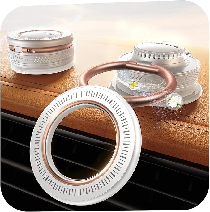 MAGIC JOHN Magnetic Phone Holders for Your Car [Car Aroma Mount] [2-in-1 Fragrance Diffuser & Phone Stand][Ultra-Suction Cup] 360° Adjustable Magnetic Phone Holder, Car Accessories for iPhone, White
