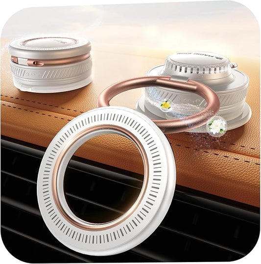 MAGIC JOHN Magnetic Phone Holders for Your Car [Car Aroma Mount] [2-in-1 Fragrance Diffuser & Phone Stand][Ultra-Suction Cup] 360° Adjustable Magnetic Phone Holder, Car Accessories for iPhone, White