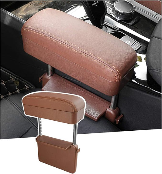 SKTU Auto Car Armrest Extender Support Elbow & Forearm Arm Wrist Rest Support Adjustable Height Comfort Pad Universal Fit for Most Car Models Center Console (Brown)